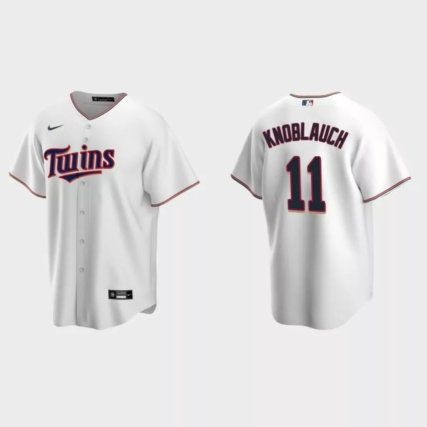 Men’s Minnesota Twins Chuck Knoblauch White Replica Retired Player Jersey