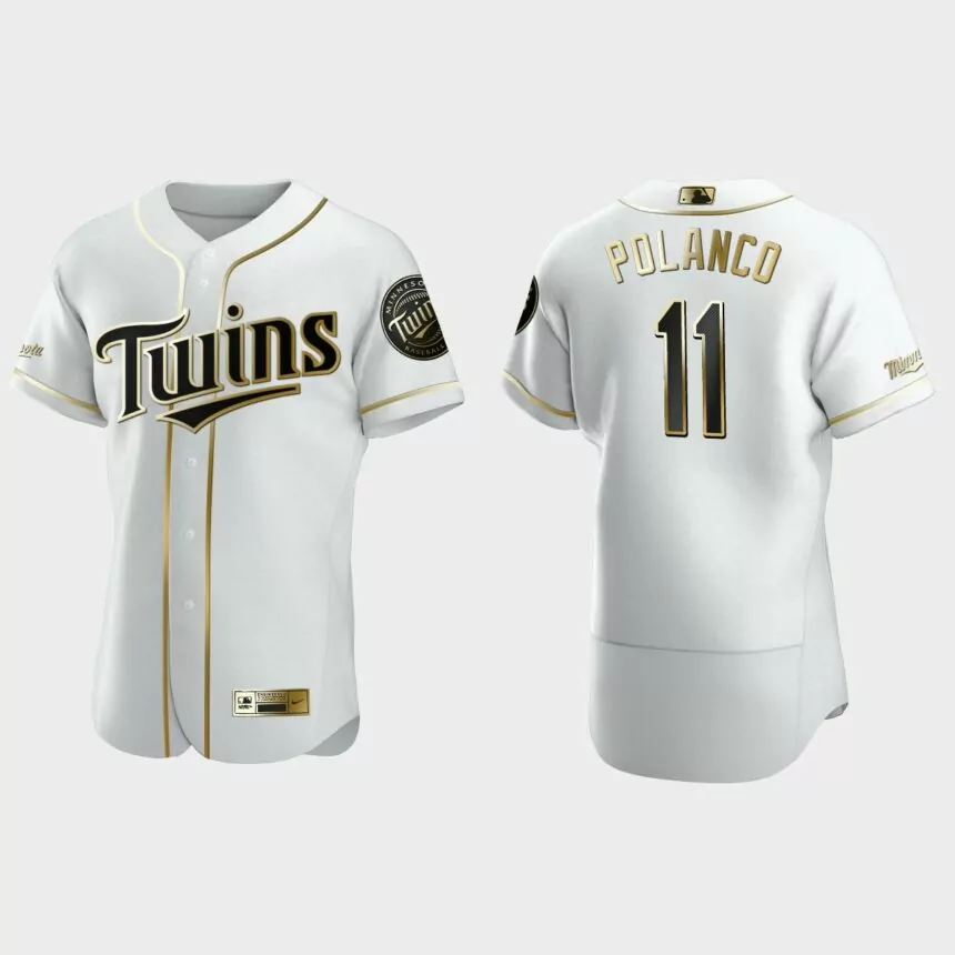 Men’s Minnesota Twins Jorge Polanco Authentic Golden Edition Jersey – White