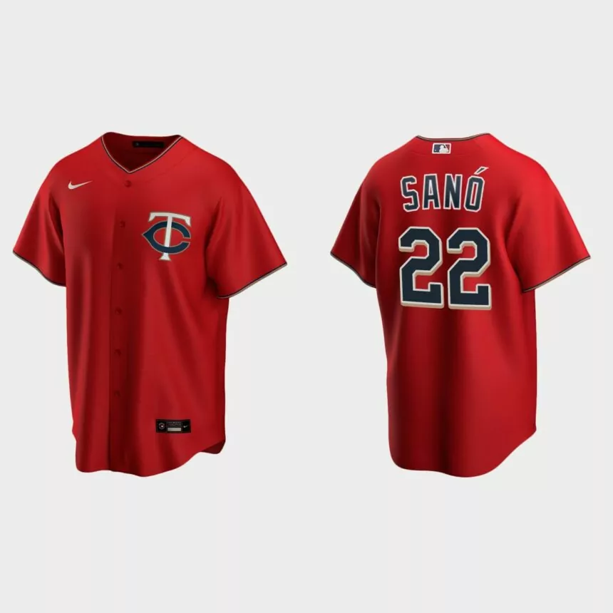 Men’s Minnesota Twins Miguel Sano Alternate Replica Jersey – Red