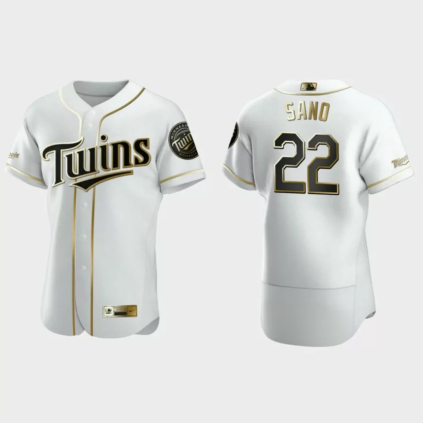Men’s Minnesota Twins Miguel Sano Authentic Golden Edition Jersey – White