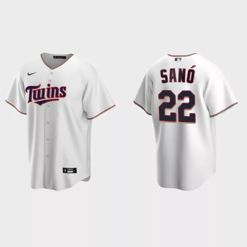 Men’s Minnesota Twins Miguel Sano Home Replica Jersey – White