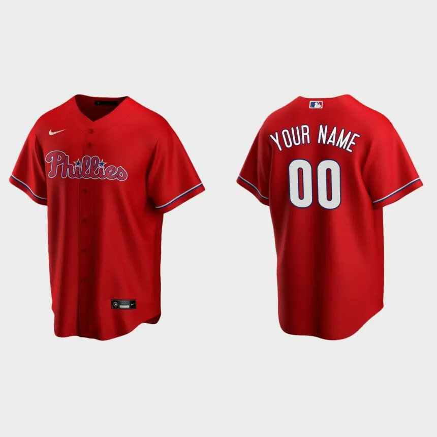 Men’s Minnesota Twins Red Replica Alternate Custom Jersey