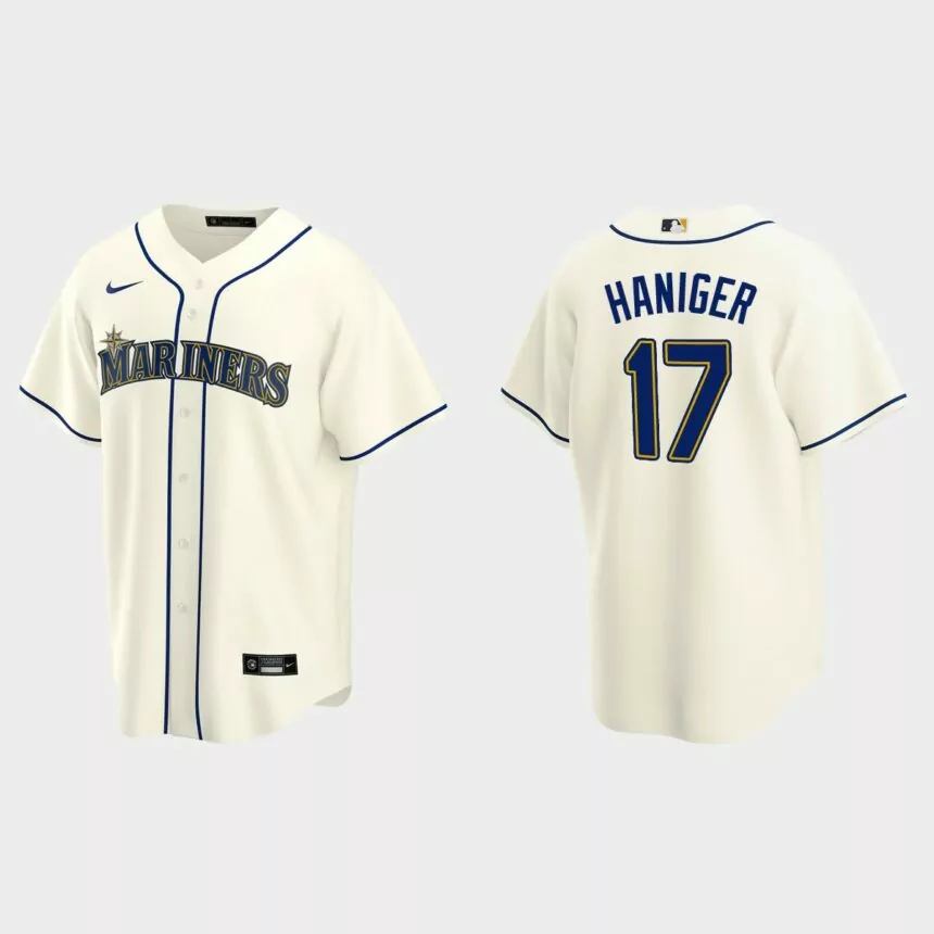 Men’s Mitch Haniger #17 Seattle Mariners Alternate Replica Jersey – Cream