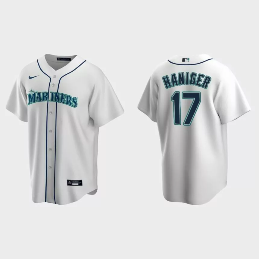 Men’s Mitch Haniger #17 Seattle Mariners Home Replica Jersey – White