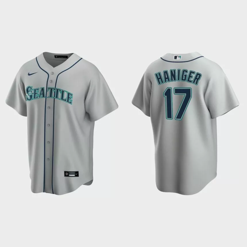 Men’s Mitch Haniger #17 Seattle Mariners Road Replica Jersey – Gray