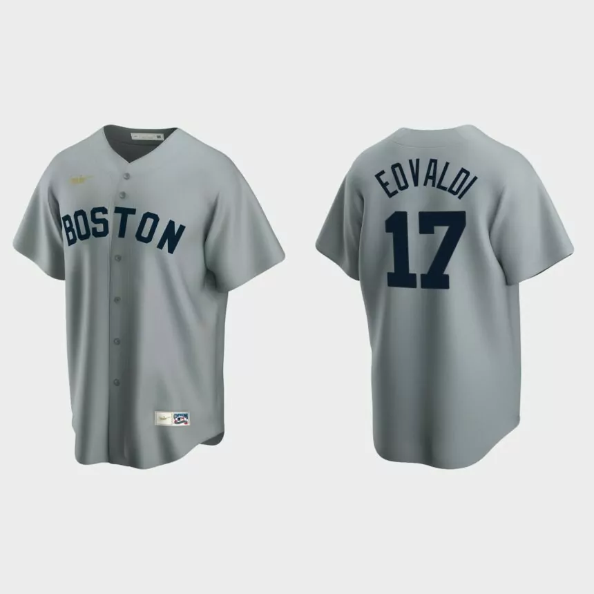 Men’s Nathan Eovaldi Boston Red Sox Cooperstown Collection Road Jersey – Gray