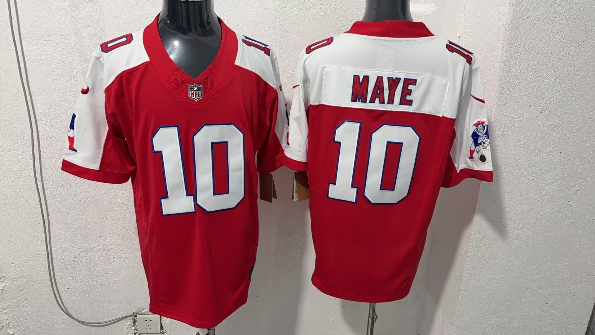 Men’s New England Patriots  #10 Drake Maye   Limited Jersey  –  All Stitched