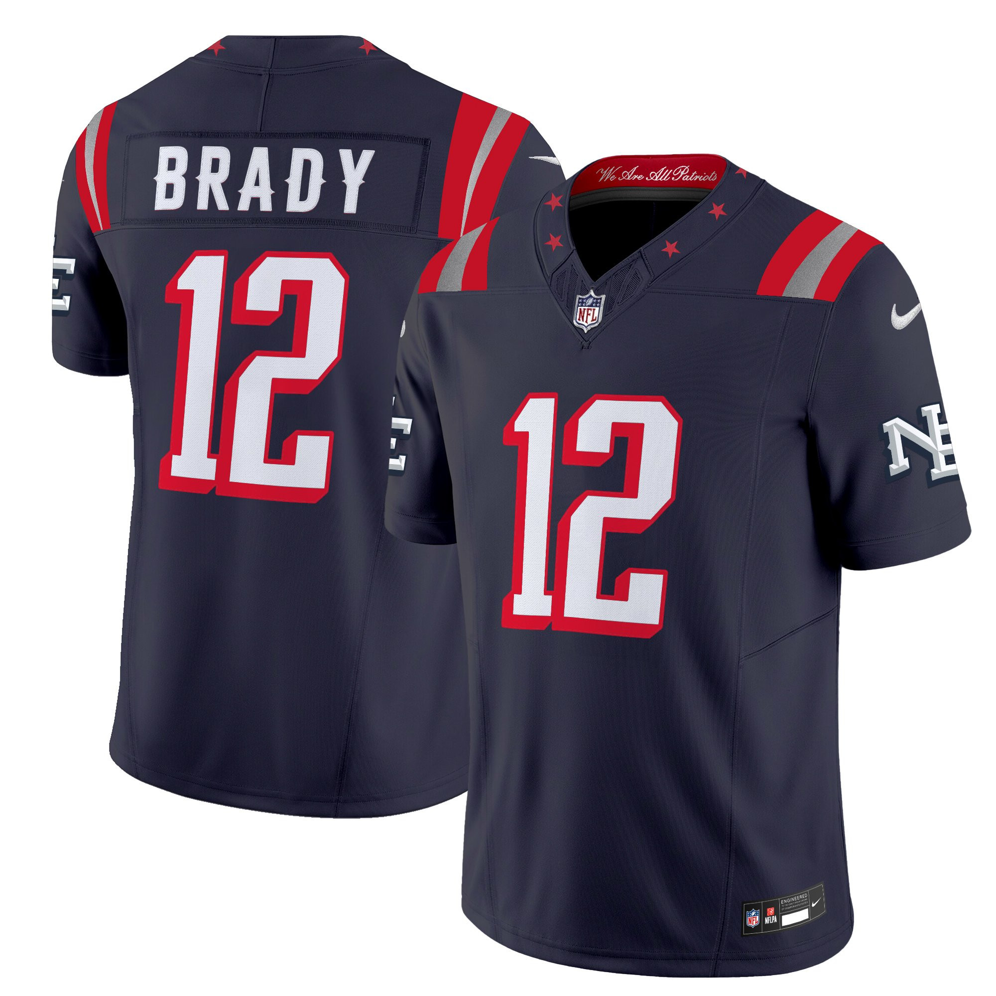 Men’s New England Patriots 2025 “Rivalries” Vapor Limited Jersey – All  12  brady Stitched