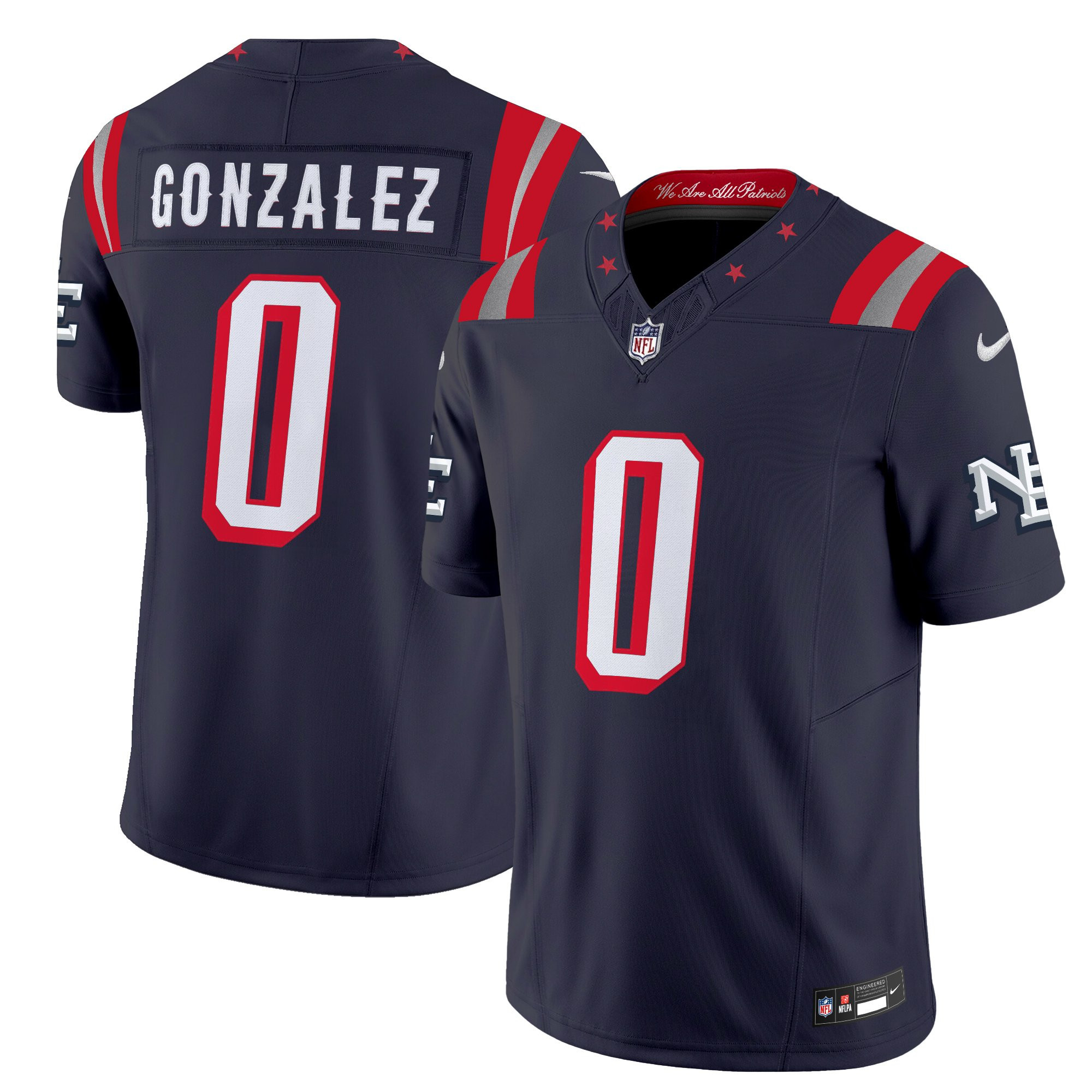 Men’s New England Patriots 2025 “Rivalries” Vapor Limited Jersey – All Stitched Christian Gonzalez 0