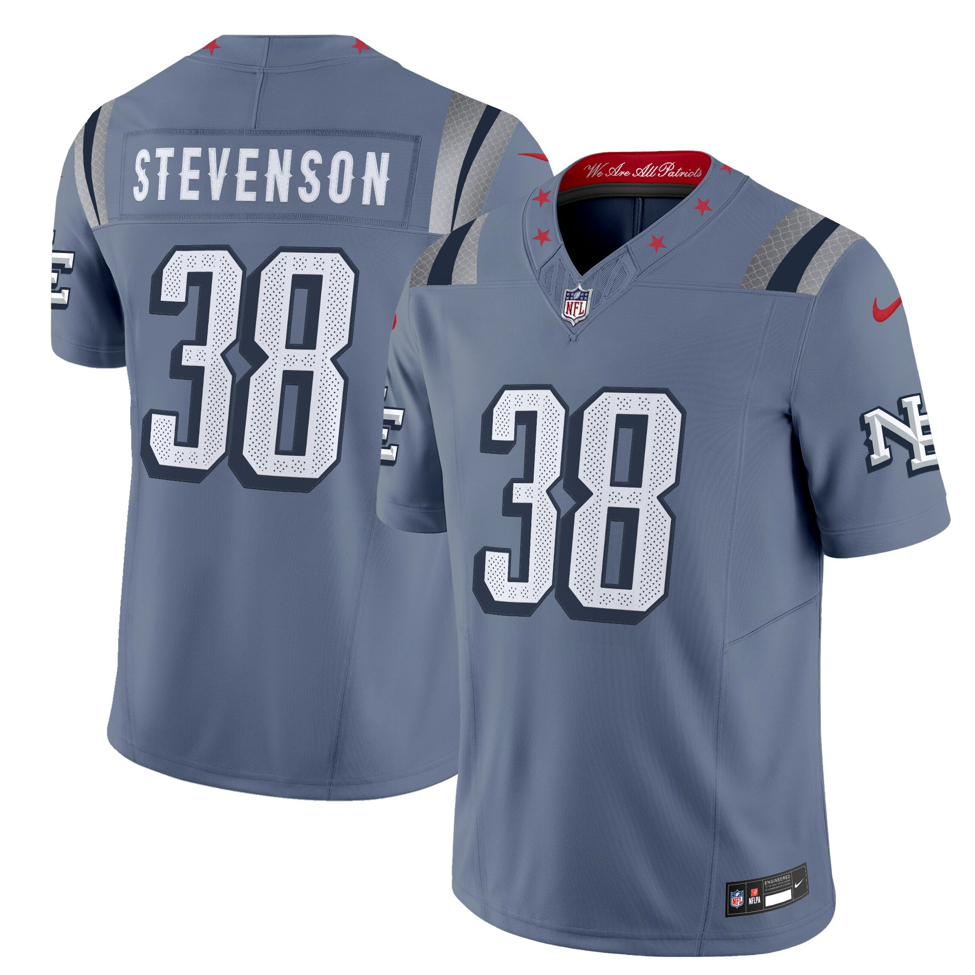 Men’s New England Patriots 2025 “Rivalries” Vapor Limited Jersey – All Stitched Rhamondre Stevenson