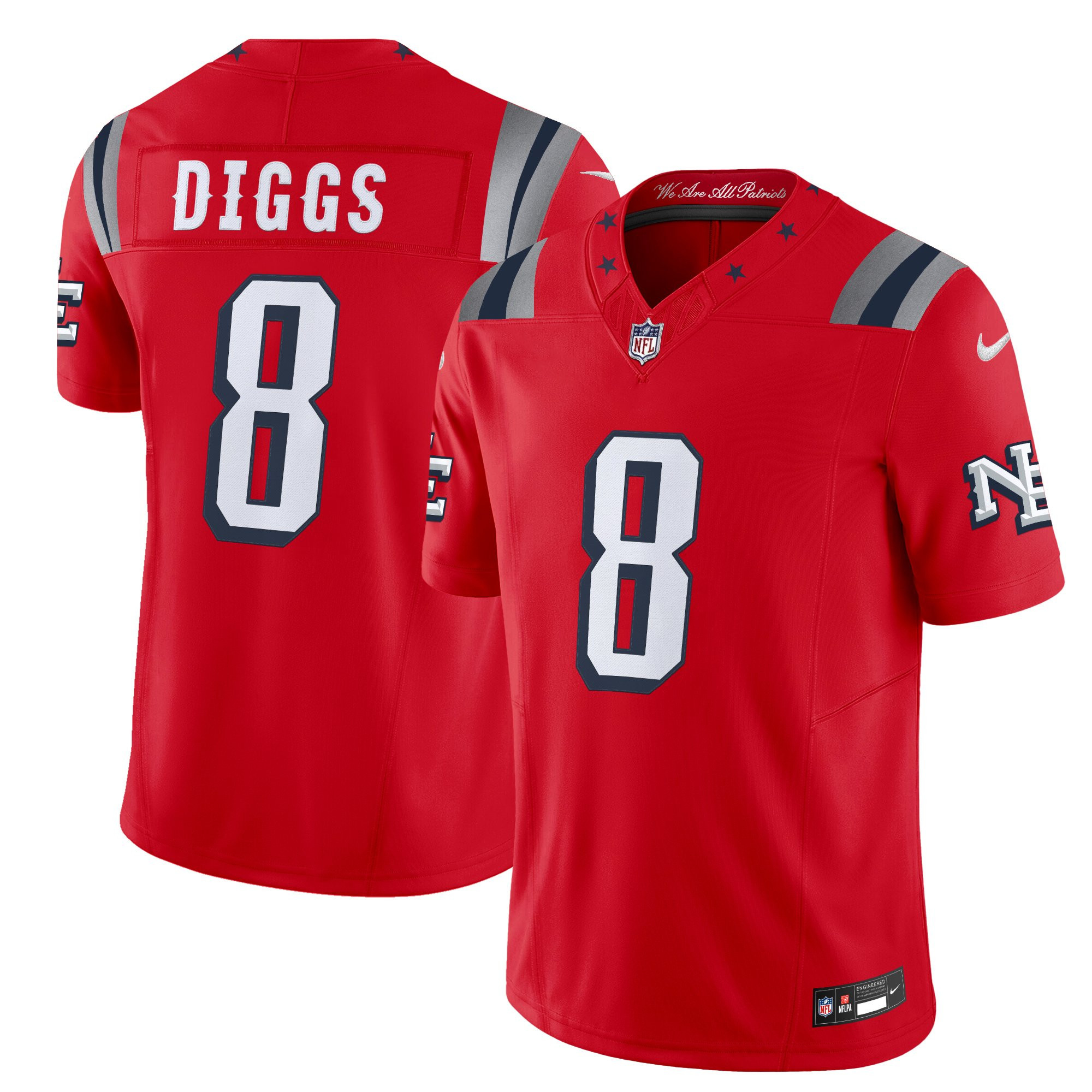 Men’s New England Patriots 2025 “Rivalries” Vapor Limited Jersey – All Stitched Stefon Diggs   8