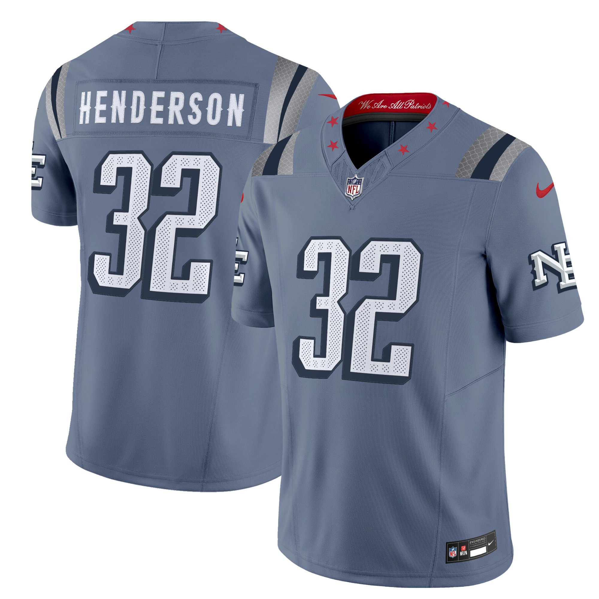 Men’s New England Patriots 2025 “Rivalries” Vapor Limited Jersey – All Stitched TreVeyon Henderson