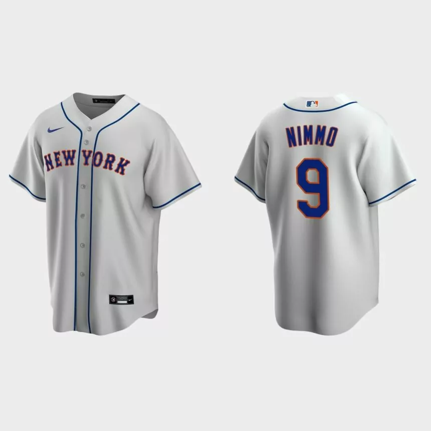 Men’s New York Mets Brandon Nimmo Road Replica Jersey – Gray