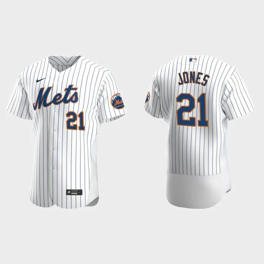 Men’s New York Mets Cleon Jones White Authentic Retired Player Jersey
