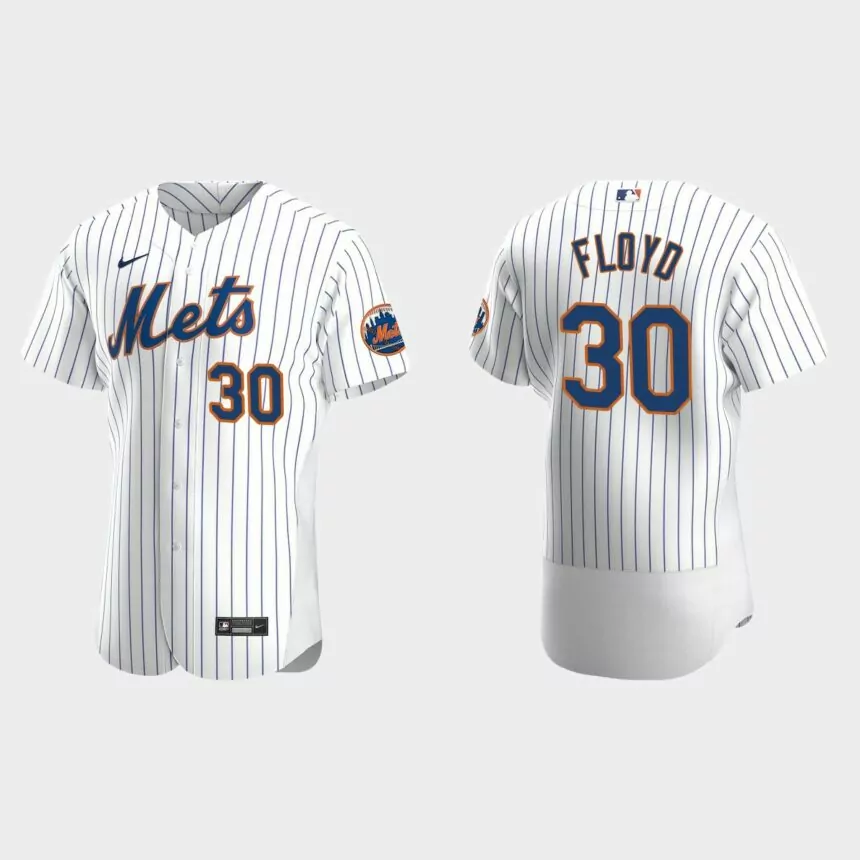Men’s New York Mets Cliff Floyd White Authentic Retired Player Jersey