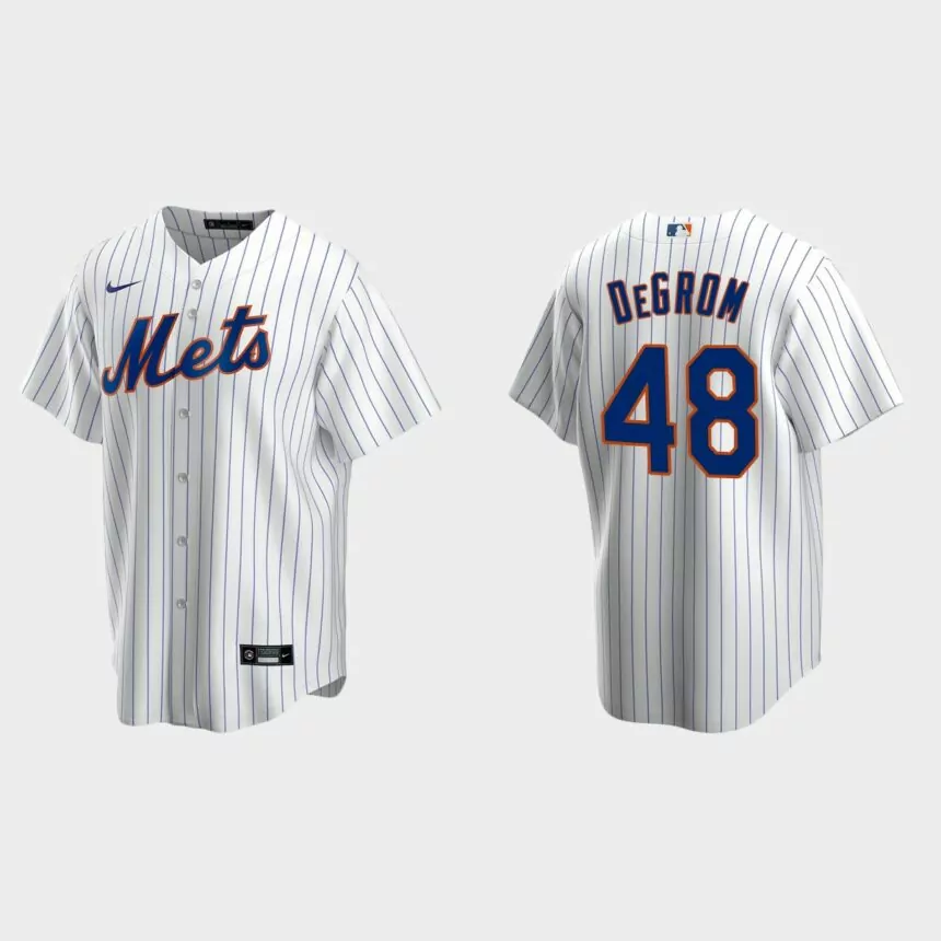 Men’s New York Mets Jacob deGrom Home Replica Jersey – White