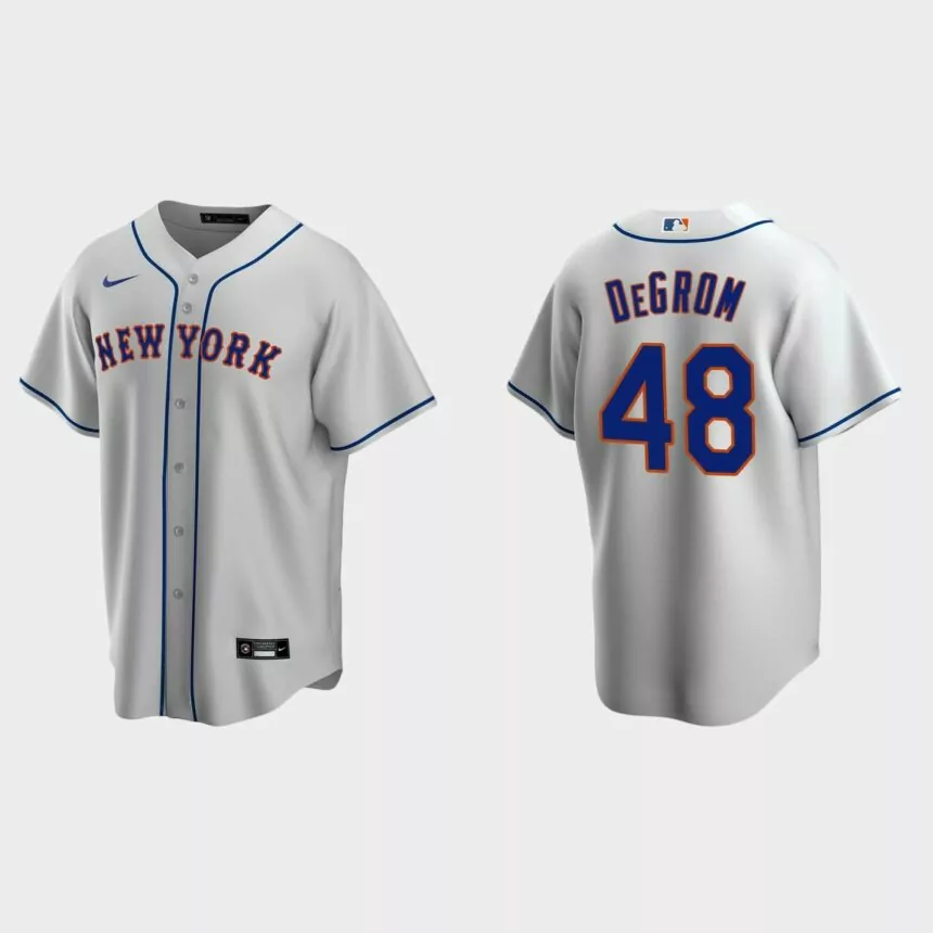 Men’s New York Mets Jacob deGrom Road Replica Jersey – Gray