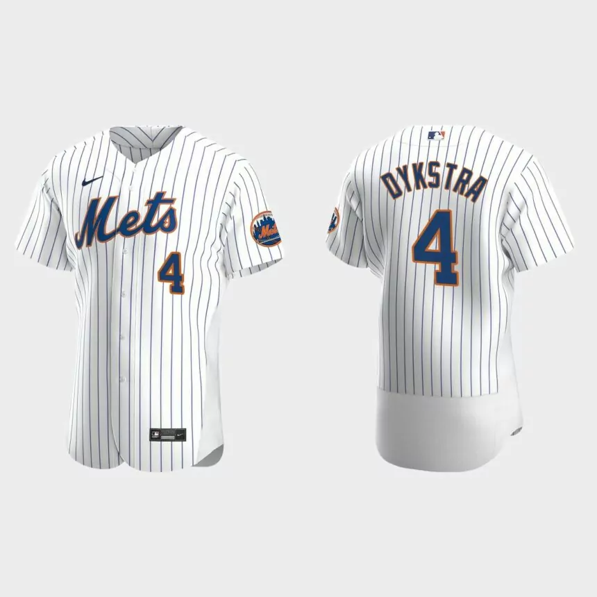 Men’s New York Mets Lenny Dykstra White Authentic Retired Player Jersey