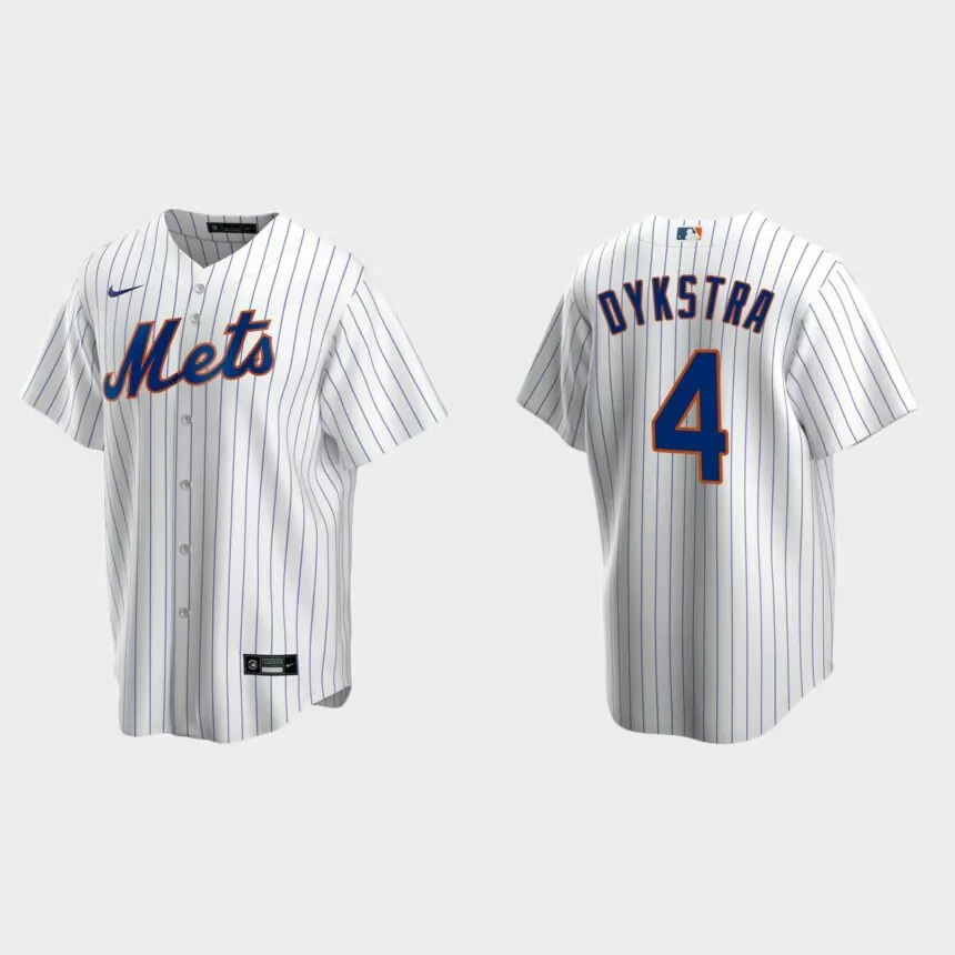Men’s New York Mets Lenny Dykstra White Replica Retired Player Jersey
