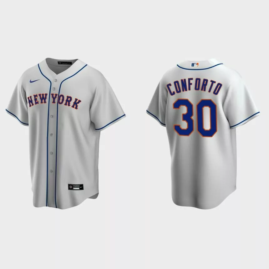 Men’s New York Mets Michael Conforto Road Replica Jersey – Gray