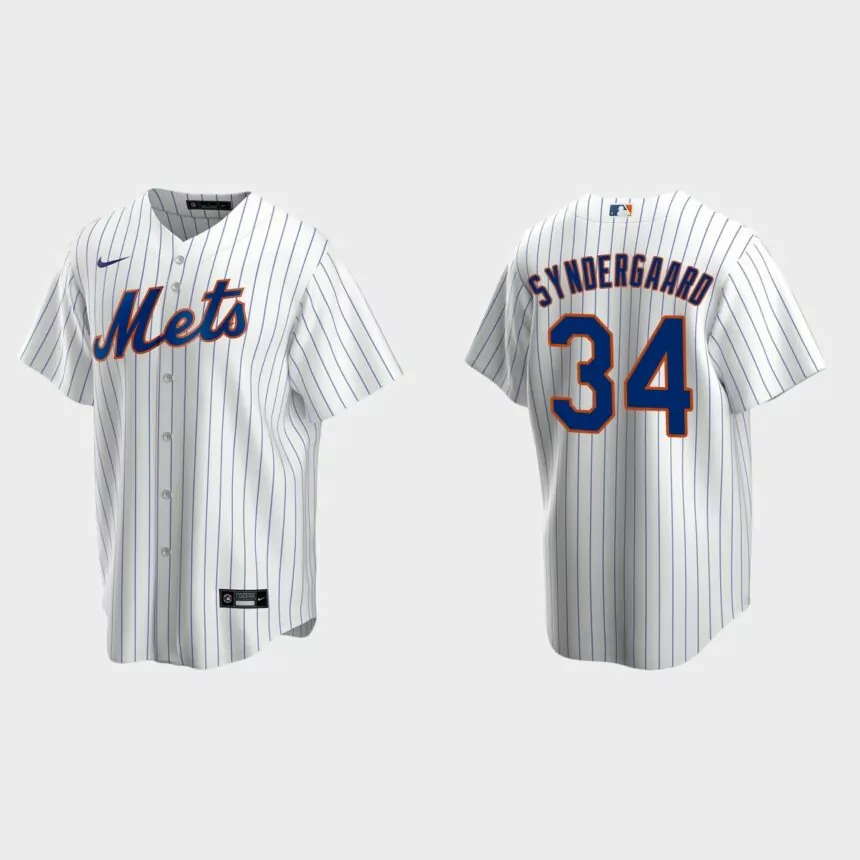 Men’s New York Mets Noah Syndergaard Home Replica Jersey – White