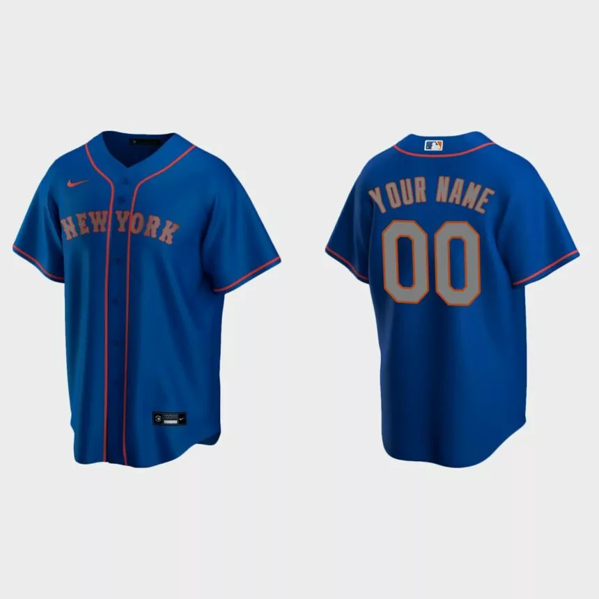 Men’s New York Mets Royal Replica Alternate Road Custom Jersey