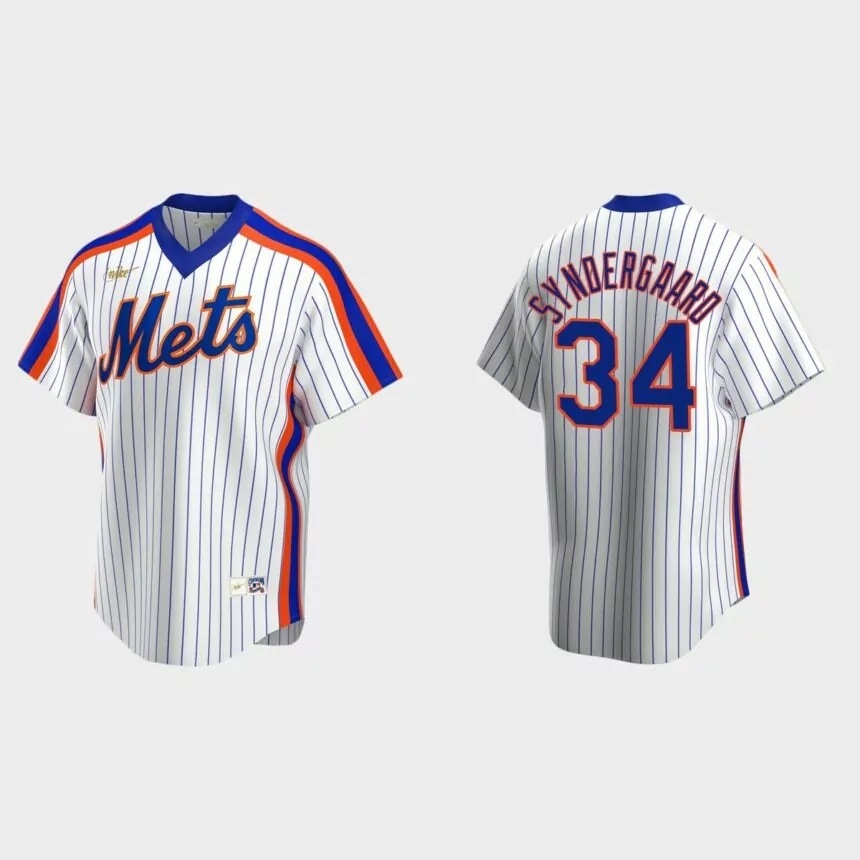 Men’s Noah Syndergaard New York Mets Home Cooperstown Collection Jersey – White