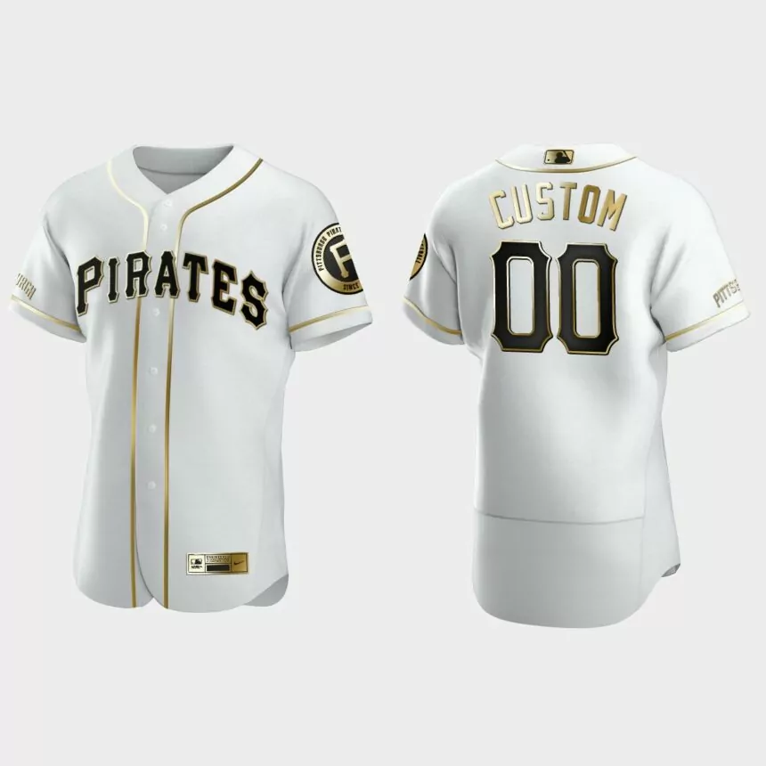 Men’s Oakland Athletics Custom Authentic Golden Edition Jersey – White