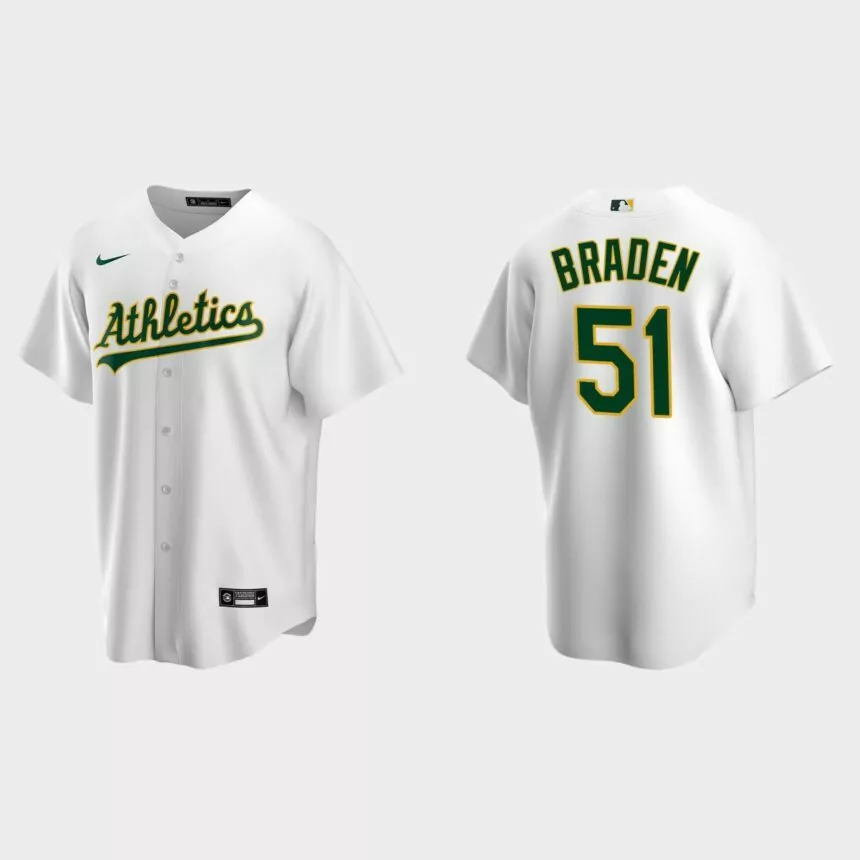 Men’s Oakland Athletics Dallas Braden White Replica Retired Player Jersey