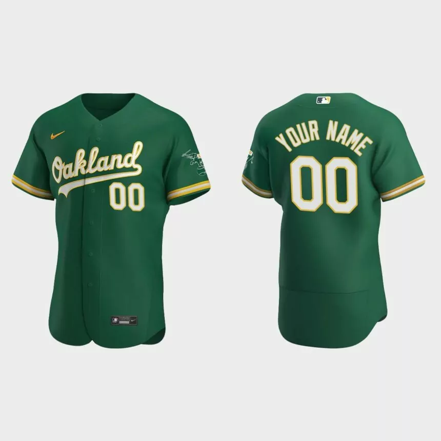 Men’s Oakland Athletics Kelly Green Authentic 2020 Alternate Custom Jersey