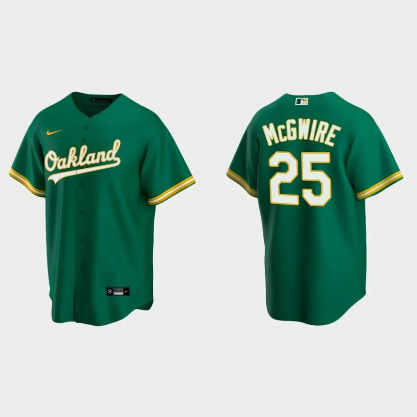 Men’s Oakland Athletics Mark McGwire Alternate Replica Jersey – Green
