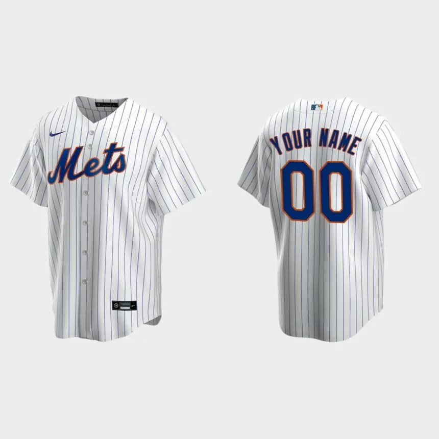 Men’s Oakland Athletics White Replica Home Custom Jersey