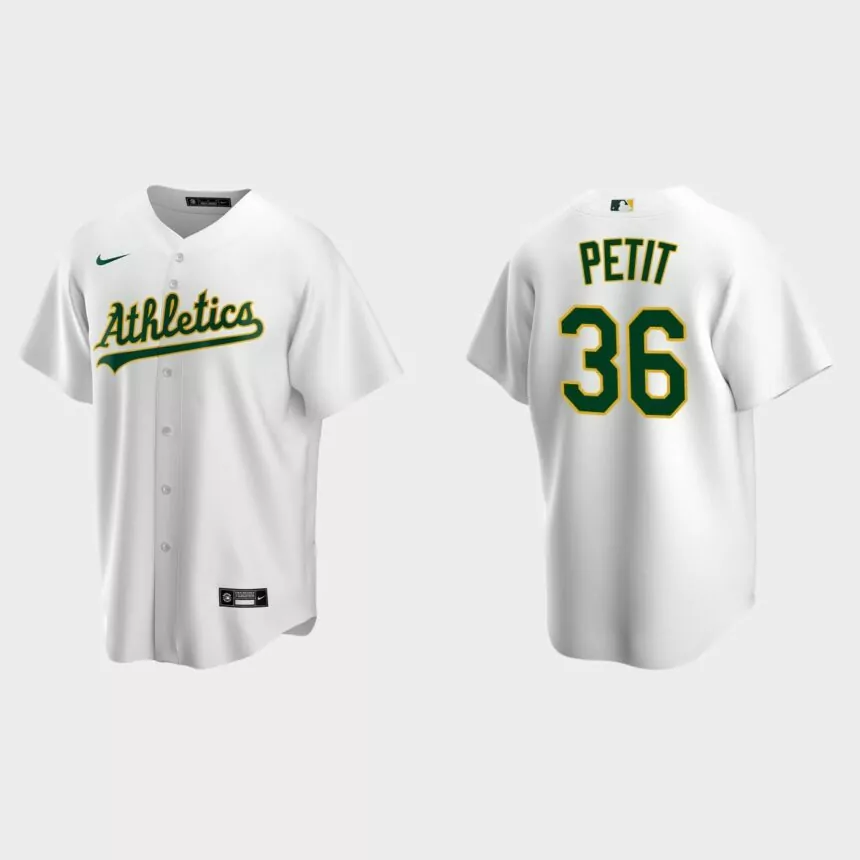 Men’s Oakland Athletics Yusmeiro Petit Home Replica Jersey – White