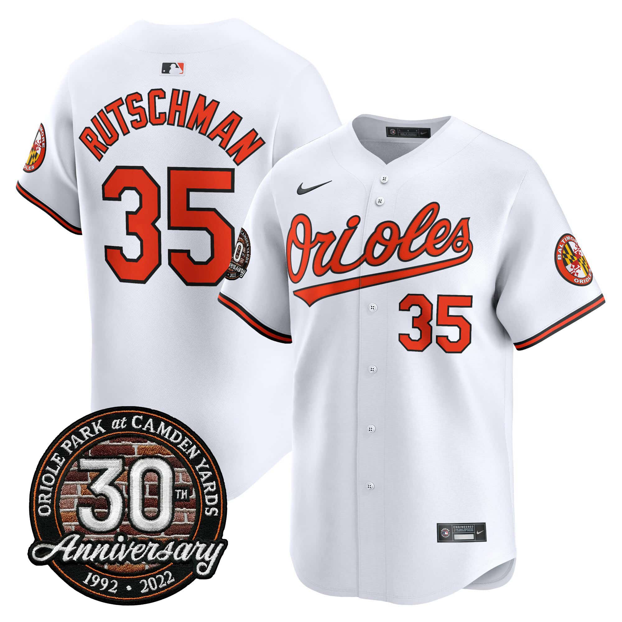 Men’s Orioles Camden Yards 30th Anniversary Patch Vapor Premier Limited Jersey – All Stitched Adley Rutschman      35 (2)