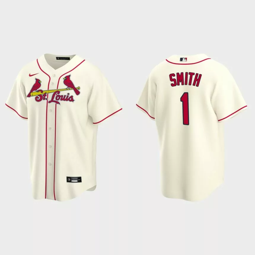 Men’s Ozzie Smith #1 St. Louis Cardinals Alternate Replica Jersey – Cream