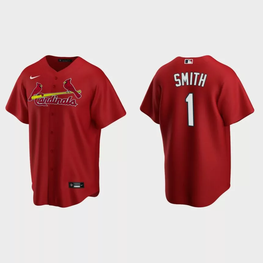 Men’s Ozzie Smith #1 St. Louis Cardinals Alternate Replica Jersey – Red