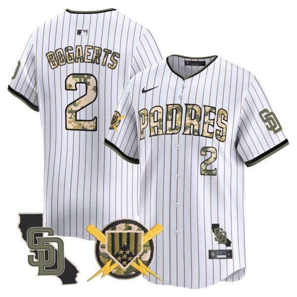 Men’s Padres Armed Forces Day Vapor Premier Limited Jersey – All Stitched  #2  Xander Bogaerts