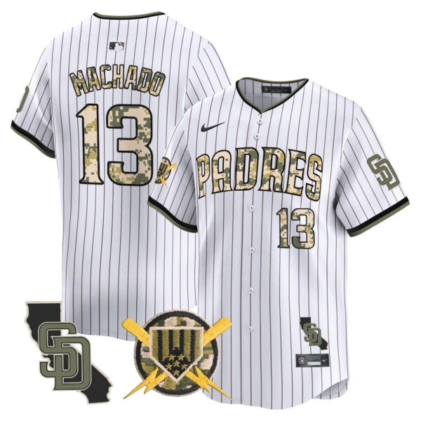 Men’s Padres Armed Forces Day Vapor Premier Limited Jersey – All Stitched 13 Manny Machado
