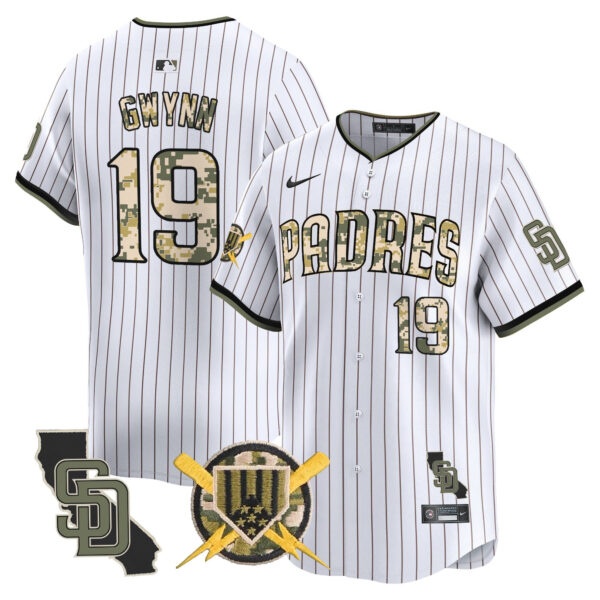 Men’s Padres Armed Forces Day Vapor Premier Limited Jersey – All Stitched 19 Tony Gwynn