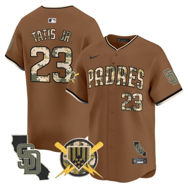 Men’s Padres Armed Forces Day Vapor Premier Limited Jersey – All Stitched Fernando Tatis Jr.     23