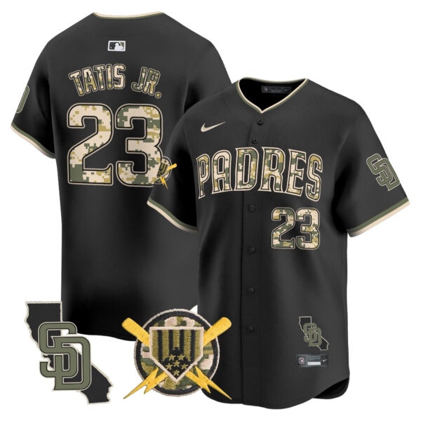 Men’s Padres Armed Forces Day Vapor Premier Limited Jersey – All Stitched Fernando Tatis Jr.   23