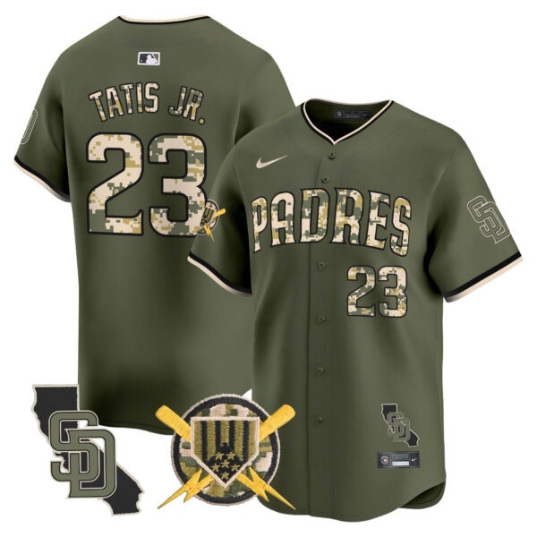 Men’s Padres Armed Forces Day Vapor Premier Limited Jersey – All Stitched Fernando Tatis Jr.