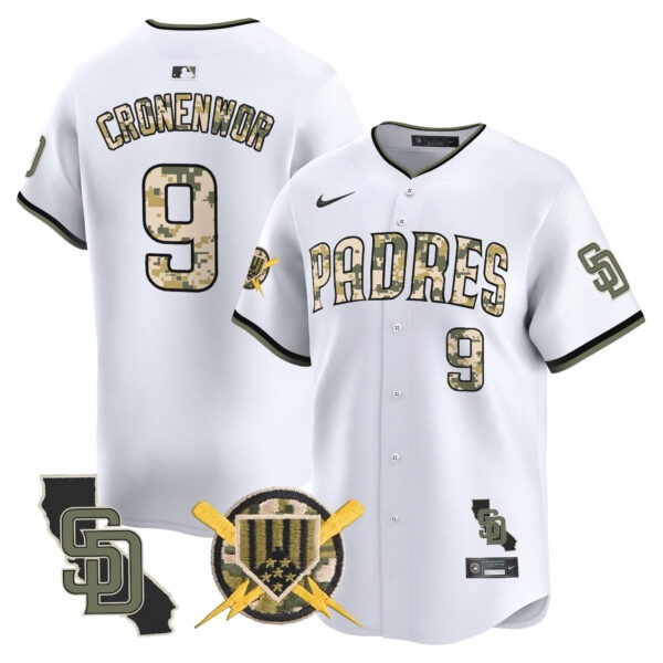 Men’s Padres Armed Forces Day Vapor Premier Limited Jersey – All Stitched Jake Cronenworth #9