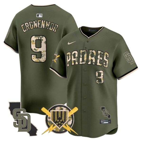 Men’s Padres Armed Forces Day Vapor Premier Limited Jersey – All Stitched Jake Cronenworth