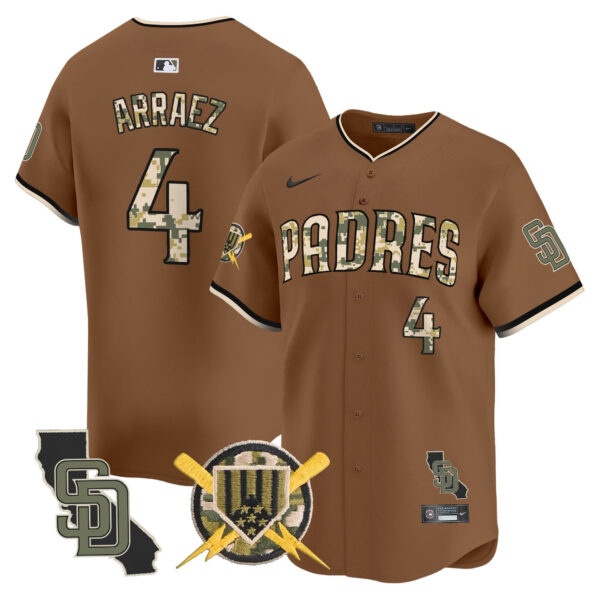 Men’s Padres Armed Forces Day Vapor Premier Limited Jersey – All Stitched Luis Arraez #4