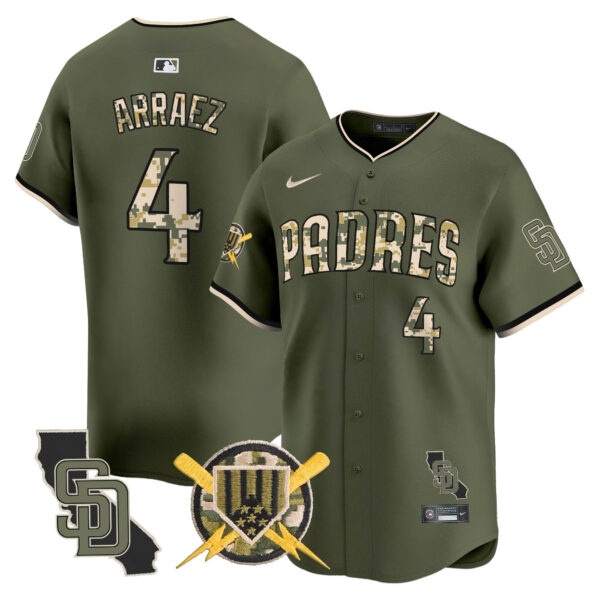 Men’s Padres Armed Forces Day Vapor Premier Limited Jersey – All Stitched Luis Arraez4