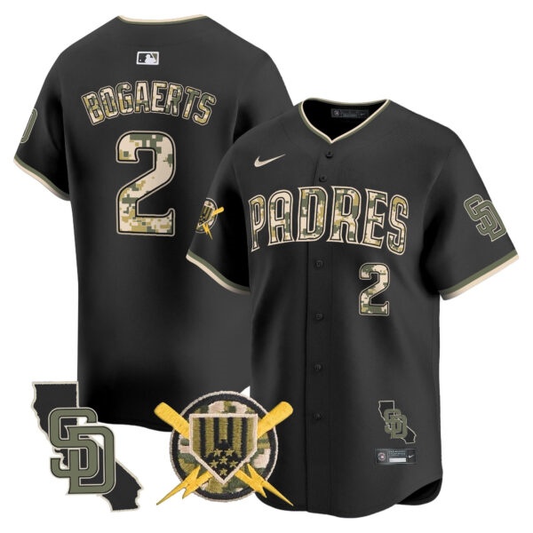 Men’s Padres Armed Forces Day Vapor Premier Limited Jersey – All Stitched Xander Bogaerts  2