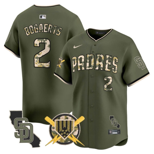 Men’s Padres Armed Forces Day Vapor Premier Limited Jersey – All Stitched Xander Bogaerts2