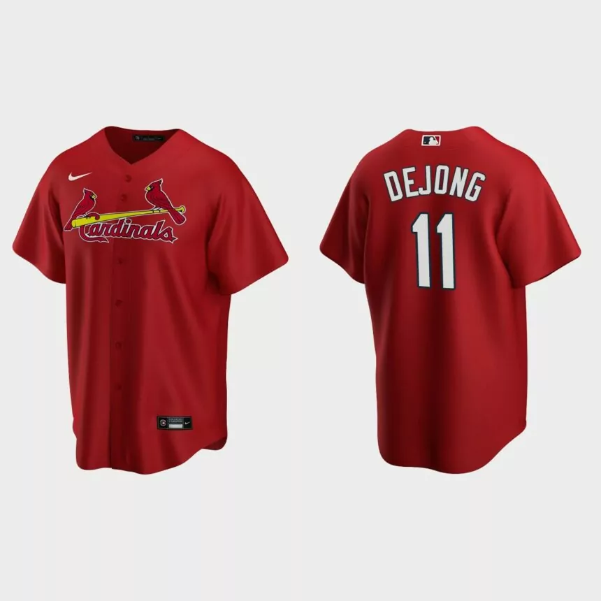 Men’s Paul DeJong #11 St. Louis Cardinals Alternate Replica Jersey – Red