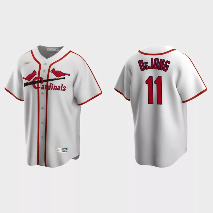 Men’s Paul DeJong St. Louis Cardinals Cooperstown Collection Home Jersey – White